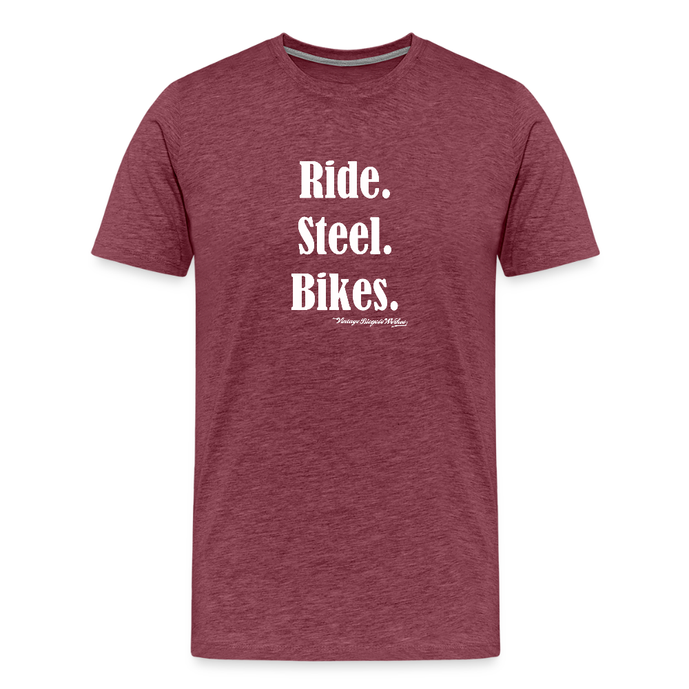 Ride.Steel.Bikes. T - heather burgundy